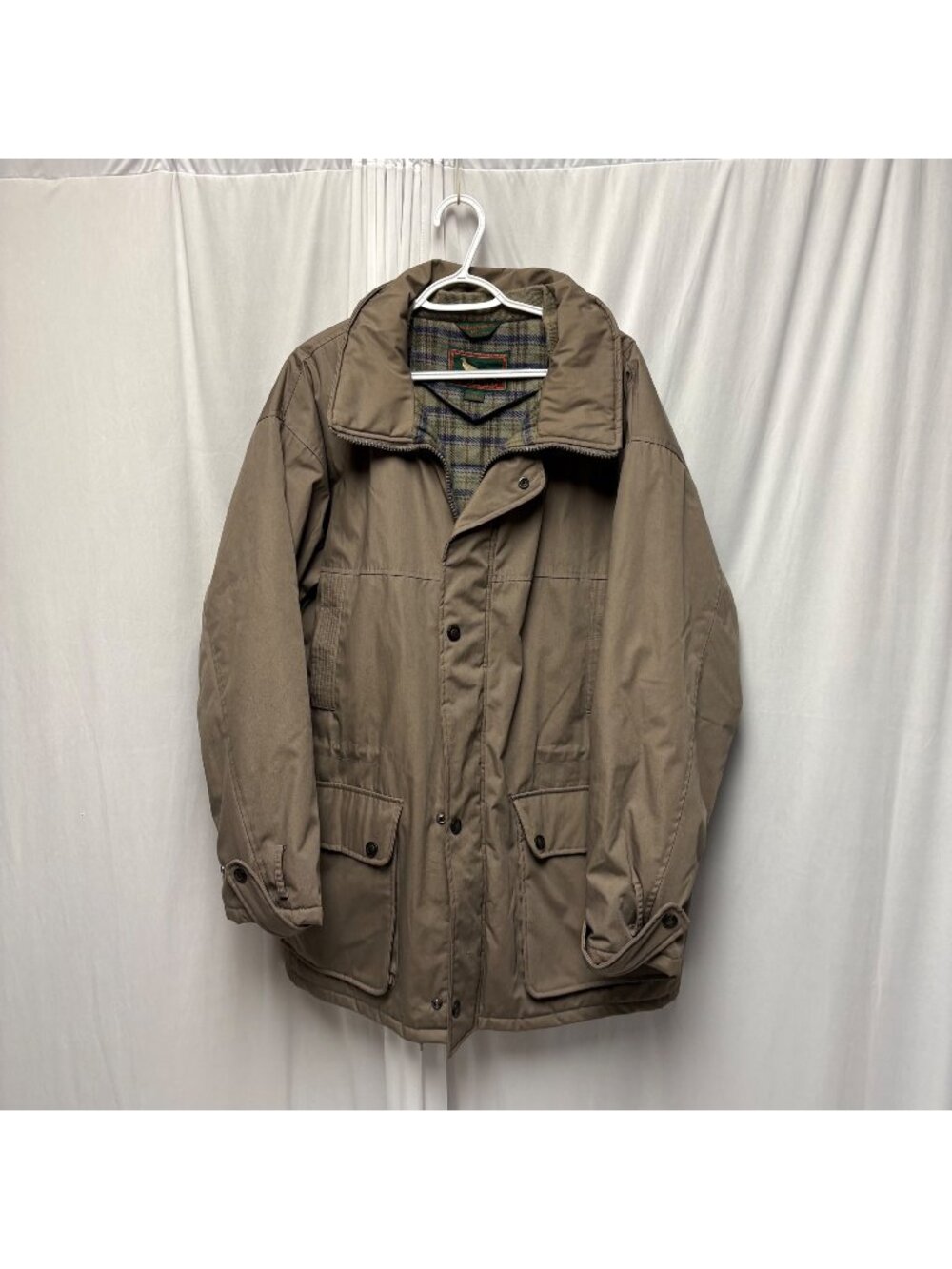 Field and Stream Insulated Coat Mens XXL Tan Full Zip Snaps Barn Winter Parka